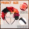 WILLBOND 3 Pcs Mexican Rose Flower Crown Headband Easter Mardi Gras Headpiece Cosplay Headgear for Party (Stylish Colors)