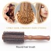 SUNBIRD & Round Brush for Blow Drying，Boar Bristle Round Hair Brush with Wooden Barrel,Volume,Styling,Curling & Curly,Wavy,Thick,or Thin Hair on Men & Women