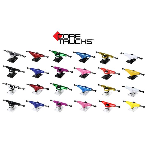 Core Skateboard Trucks 5.0" Aluminum (Choose your color) (White/Black)