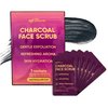 Korean Charcoal Face Scrub & Charcoal Exfoliating Face Wash - Activated Charcoal Mud Face Mask, Pore Minimizer & Blackhead Remover Skincare - Natural Travel Size Face Wash For Acne, 7 Sachet
