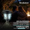 Brookstone Solar-Powered Bug Zapper and Pathway Light 2 Pack - Dual Function LED Ambiance Light & High-Voltage Insect Killer - Safe, Eco-Friendly, Waterproof with Auto On/Off