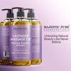MAJESTIC PURE Lavender Massage Oil - Hydrating, Calming, Warming, Relaxing & Rejuvenating Body Oil - Premium Grade, Made with Natural Oils - Skin Care for Men and Women - Made in USA - 8 fl oz