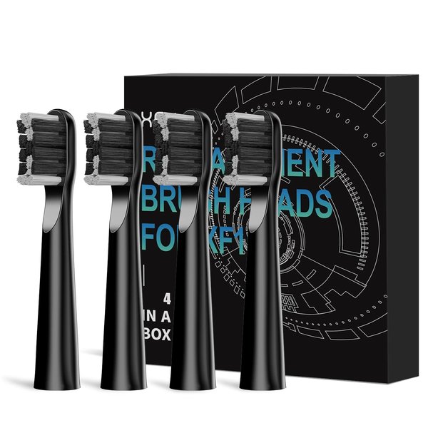 XFU 2011 Sonic Electric Battery Toothbrush Replaceable Brush Head*4（Black）