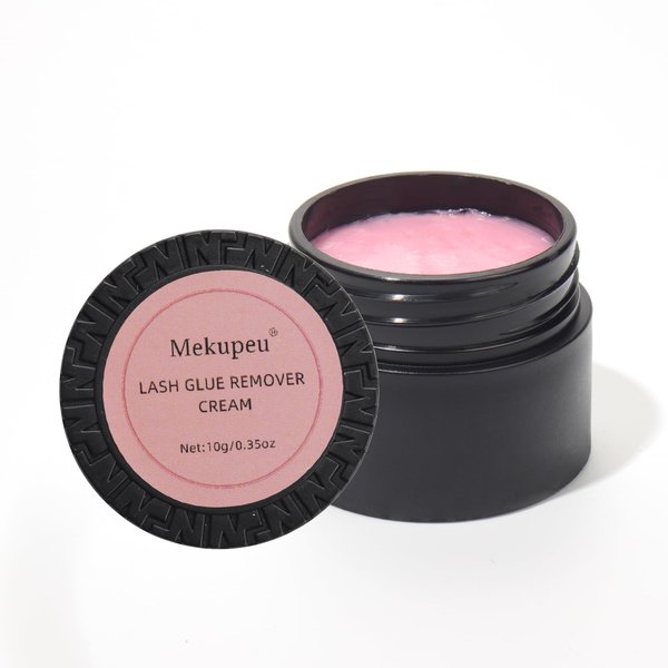 Mekupeu Eyelash Extension Remover Cream Eyelash Adhesive Remover, Low Irritation Cream for Sensitive Skin Professional Eyelash Extensions Dissolves for Salon,10g/0.35Oz (Strawberry)
