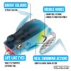 Lunkerhunt Frog Fishing Lure for Bass Fishing | Popping Frog 0.5 oz | Topwater Fishing Bait with Weedless Hooks, Hollow Body (Herring)