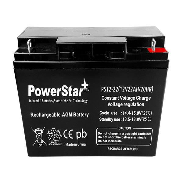 PowerStar-2 PACK UNIVERSAL UB12220 T4 40696 12V 22AH BATTERY POWERSTAR REPLACEMENT