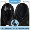 20 inch Ponytail Extensions Drawstring Claw - Clip in Ponytail hair extension Curly Drawstring Ponytail Natural Black Curly Wavy body pony tail hair extainson Claw Synthetic Hairpiece for Black Women