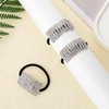 3 Pcs Rhinestone Ponytail Holder, Elastic Hair Tie, Sparkling Crystal Rhinestone, Rhinestone Hair Ties, Fancy Crystal Hair Ties, Headband Hair Accessories for Women Girls (Silver Style)