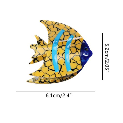 Cute Tropical Fish Hair Clip,Acetate Claw Clips,Hair Clips for Women,Marble Yellow