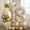 40 Inch Cream White 1 Balloon Numbers, Large Number 1 Balloon Foil Helium Number Balloons, Big 1st Foil Birthday Balloons for Boys Girls 1st Birthday Party Decorations Anniversary Party Supplies