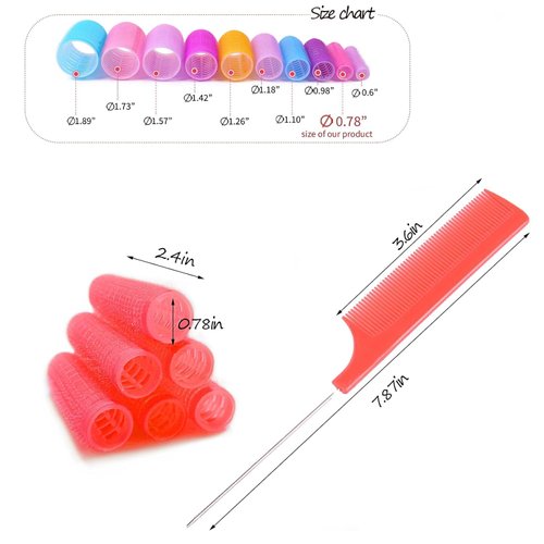 ZMD 18Pcs Self Grip Small Hair Curlers Rollers, Plastic Hair Curlers Heatless Salon Hair Dressing Curlers DIY Curly Hair Accessories for Women Girls Short Medium Hair (0.8 x 2.4 Inch)