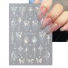 6Sheet Shiny Butterfly Nail Art Sticker,3D Holographic Black Pink Butterfly Nail Stickers Embossed Pendant Butterfly Design Nail Decals Stars Heart Nail Sticker for Women DIY Nail Art Decoration
