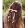 Silky Satin Big Bow Hair Barrette for Women Girls Ribbon Big Hair Bow Clips Bowknot Hair Clips with Long Tail Hair Barrettes with Bow (Pink*2/Beige*2/Black*2(Long tail))