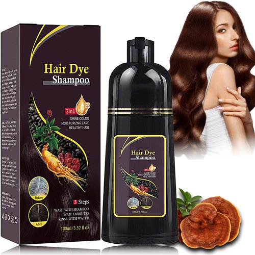 BKPPLZP Natural Brown Hair Dye Shampoo for Women Magic Instant 3 in 1 Hair Color Shampoo,Nourshing Brown Shampoo Colors Long Lasting Highly Coverage Brown Hair Dye in Minutes-100ml