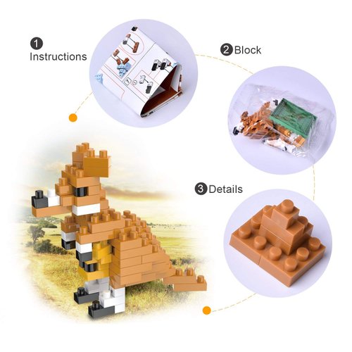 FUN LITTLE TOYS Party Favors for Kids, Mini Animals Building Blocks Sets for Goodie Bags, Prizes, Birthday Gifts, 12 Boxes