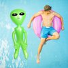 KIMOBER 2PCS Giant Inflatable Alien,Jumbo Green 60 Inch PVC Blow Up Martian Aliens Prop for Party Decorations Birthday Space Theme Party Halloween Easter Christmas