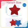 4th of July Patriotic Hair Clip Independence Day Girl Hair Clips Glitter Sparkly Red Blue Star Hairpin Parade Party Hair Decorations for Baby Girls Children Women 2Pcs
