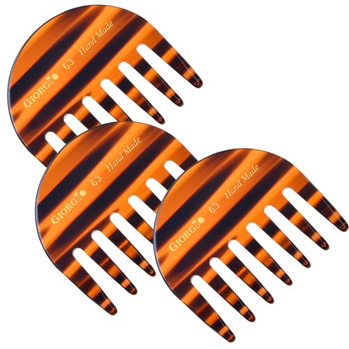 Giorgio G63 Wide Tooth Comb Detangling Comb, Pocket Comb and Travel Comb Wide Tooth Combs for Women for Thick Hair, Hair Detangler Comb For Wet and Dry Everyday Care. Handmade, Saw-Cut, and Polished