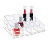 Isaac Jacobs Clear Acrylic 12 Compartment Nail Polish Holder, Organizer for Makeup, Essential Oils, Storage Solution, Rack Display (3 Rows (x4))