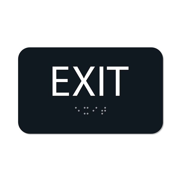 ALPHA DOG ADA SIGNS - Exit Sign with Braille for Business, 3x5 Inch, ADA Compliant, Indoor or Outdoor, Easy Installation, Made in the USA, Black
