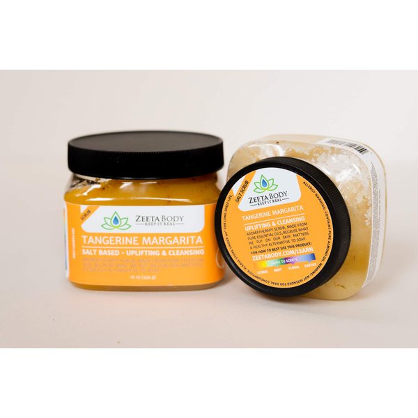 Salty Tangerine Margarita Body Scrub Sea Salt Almond Oil 18oz.