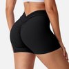 YEOREO Daze Workout Shorts Womens Scrunch Butt Gym Shorts for Women V Back Booty Butt Lifting Biker Compression Spandex Yoga Shorts Black Medium