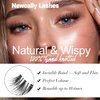Newcally Lashes Natural Wispy False Eyelashes Cat Eye Lashes Hand-Knotted Soft Light Volume Fake Lashes Multipack