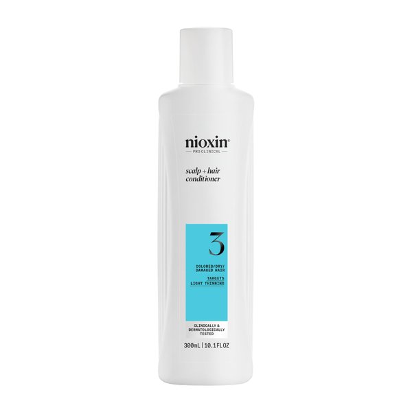 Nioxin System 3 Scalp + Hair Conditioner | For Colored or Damaged Hair with Light Thinning| With Niacinamide and Biotin |10.1 Fl Oz