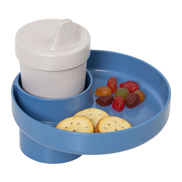 My Travel Tray/Round - USA Made. Easily Convert Your Current Cup Holder to a Tray and Cup Holder for use with Car Seats, Booster,Stroller and Anywhere You Have a Cup Holder! (Sky Blue)