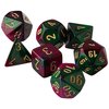 Chessex Gemini Polyhedral 7-Die Set, Green/Purple/Gold