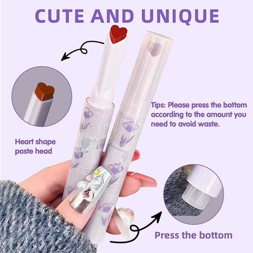 Dulele 6 Colors Matte Jelly Lipstick Moisturizing Lip Oil Set, Hydrating Mirror Finish Lipgloss Heart Shape, Highly Pigmented and Longwear Lip Stain Lip Glaze