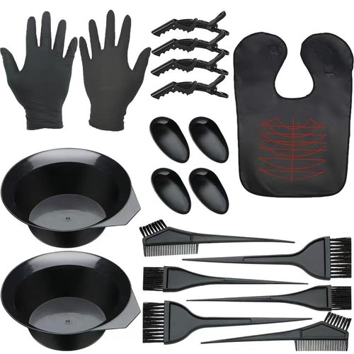 Pangogogo 19Pcs Hair Dye Kit, Easy to Handle Hair Dye Brush, Convenient & Sturdy Hair Dye Bowl And Brush for Professional Salon, SPA & At-Home Use
