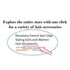 Parcelona French Small 3 ¾” Celluloid Set of 2 French Banana Hair Clip Flexible Ponytail Holder Fashion Durable Styling Paris Hair Accessories for Women, Made in France (Tortoise Shell-Black)