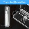 2 Pack Travel Size Toothbrush Case Holder Portable Clear Toothbrush and Toothpaste Storage Container Hard Plastic Transparent Toothbrush Carrying Box for Traveling