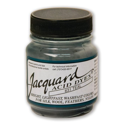 Jacquard Acid Dye - Teal - 1/2 Oz Net Wt - Acid Dye for Wool - Silk - Feathers - and Nylons - Brilliant Colorfast and Highly Concentrated