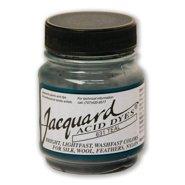 Jacquard Acid Dye - Teal - 1/2 Oz Net Wt - Acid Dye for Wool - Silk - Feathers - and Nylons - Brilliant Colorfast and Highly Concentrated