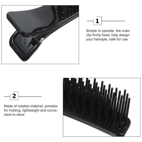 Beaupretty Hair Combs, 3 Pieces Hair Stylist Non Slip Hair Clips Comb Rat Tail Teasing Clip Comb Hair Coloring Styling Tools Highlighting Comb Hair Rollers for Salon Home (Black)