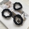 MAXFEEL 22 Momme 100% Pure Mulberry Silk Hair Ties 3PCS,Silk Hair Scrunchies For Women,Skinny Scrunchy,Width 1.3cm with Elastic Band,Black, (1.3CM-Black-3PCS)