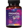 Prenatal Multivitamin with Folic Acid & DHA, Prenatal Vitamins Supplement, Folate, Omega 3, Vitamins D3, B6, B12 & Iron, Women's Pregnancy Support Prenatal Vitamins, Non-GMO Gluten Free - 60 Softgels