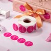 1000 Pieces 1.5 Inch Customer Appreciation Stickers Small Business Sticker Roll Round Self Adhesive Stickers Labels for Packing Mailing Envelopes Postcards (Rose Red Background)