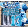 Official Teenager 13th Birthday Decorations for Boys Girls, Blue Banner Number 13 Birthday Foil Balloons for 13 Years Old Birthday Anniversary Supplies Boys Girls(Blue)