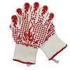 Ove Gloves mit BBQ Heat Proof Oven Mitts 11Inch 1472℉ guantes para Caliente Grill Proof Heat for Men Women BBQ Gloves Bake Gift Set Cooking Gloves for Cooking Grilling Baking Welding (White Red)