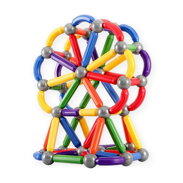 Bmag 38 PCS Magnetic Balls and Rods Set, Magnet Building Sticks Set, Building Blocks Tiles, STEM Stacking Toys for Kids,Juniors,Toddlers