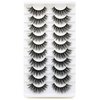 SYlashes False Eyelashes 15mm Faux Mink Lashes Natural Look Cat Eye Lashes Soft Wispy Crossed Luxury Volume Fake Lashes 10 Pairs Pack