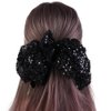 Leadigol 4PCS Sequin Mesh Big Bow Spring Clip Sweet Hairpin Lolita Big Bow Hair Clips,Elegant Ponytail Holder Sequin For Women Hair Barrettes Mesh Headdress For Girl Hair Accessories