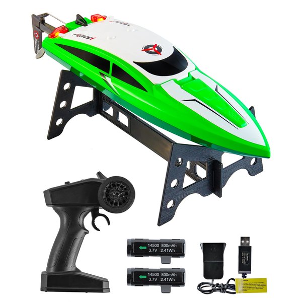 Force1 Velocity Green Fast RC Boat - Remote Control Boat for Pools and Lakes, Underwater RC Speed Boat, Mini RC Boats for Adults and Kids, 2.4GHZ Remote Controlled Boat with 2 Rechargeable Batteries