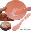 WAZXIQN Face Mask Mixing Bowl Set, DIY Silicone Facemask Mixing Tool Kit, Include Facial Mask Mixing Bowl Stick Spatula Silicone Cream Mask Brushes and Makeup Headband, 6PCS Pink