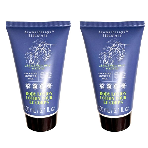 Aromatherapy Signature Body Lotion - Eucalyptus Mint Scented 5.1fl oz/150ml (Set of 2 Pack)
