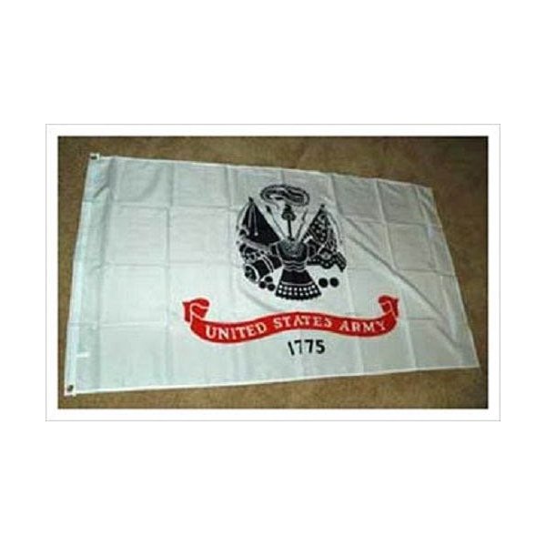 Flag 3X5 3Ft X 5Ft White Us Army Official Logo Double Sided 2Ply Banner Grommets
