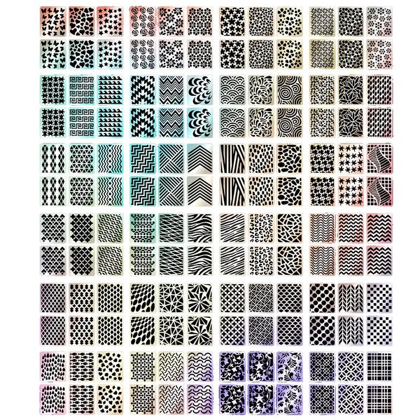 Gogoonly 144 Pieces Nail Vinyls Stencil Stickers Set, 24 Sheets 72 Different Designs Cute Easy Nail Art Nail Vinyls Nail Stencil Sheets - BH000807